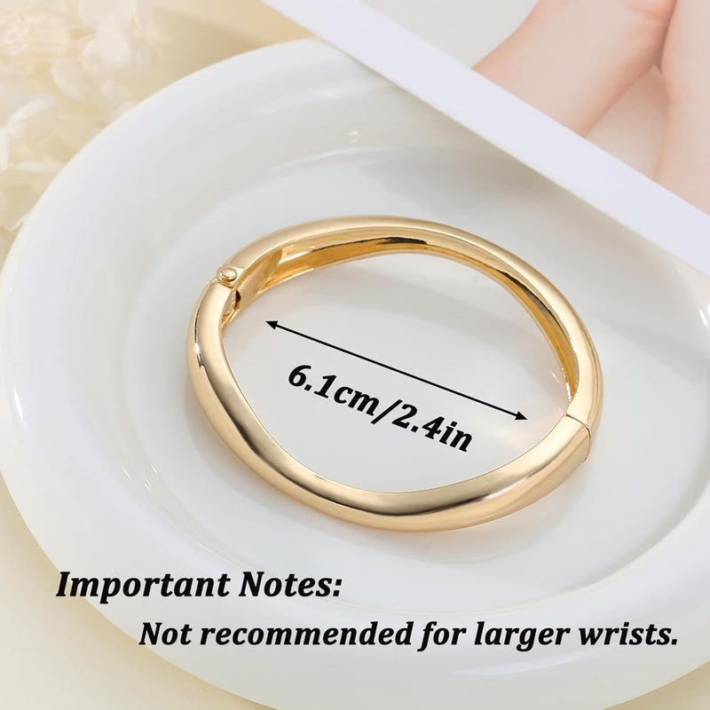Rainhonor Chunky Gold Bangles Bracelets for Women Gold Cuff Bracelet Set Waterproof Non Tarnish Stack Bracelet for Women Gifts - Image 5